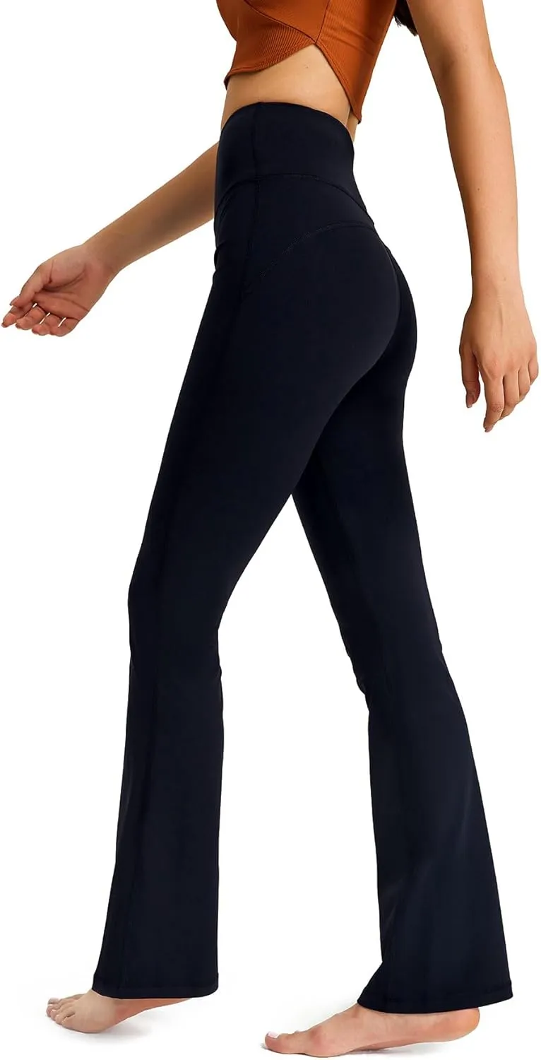20"/ 25"/ 30" High Waisted Yoga Leggings No Front Seam Compression Workout Leggings/Flared Pants/Warm Leggings