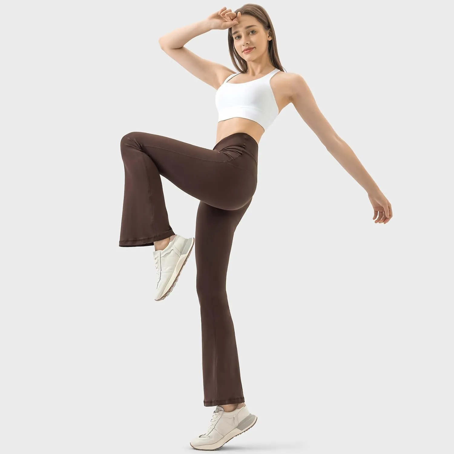 20"/ 25"/ 30" High Waisted Yoga Leggings No Front Seam Compression Workout Leggings/Flared Pants/Warm Leggings