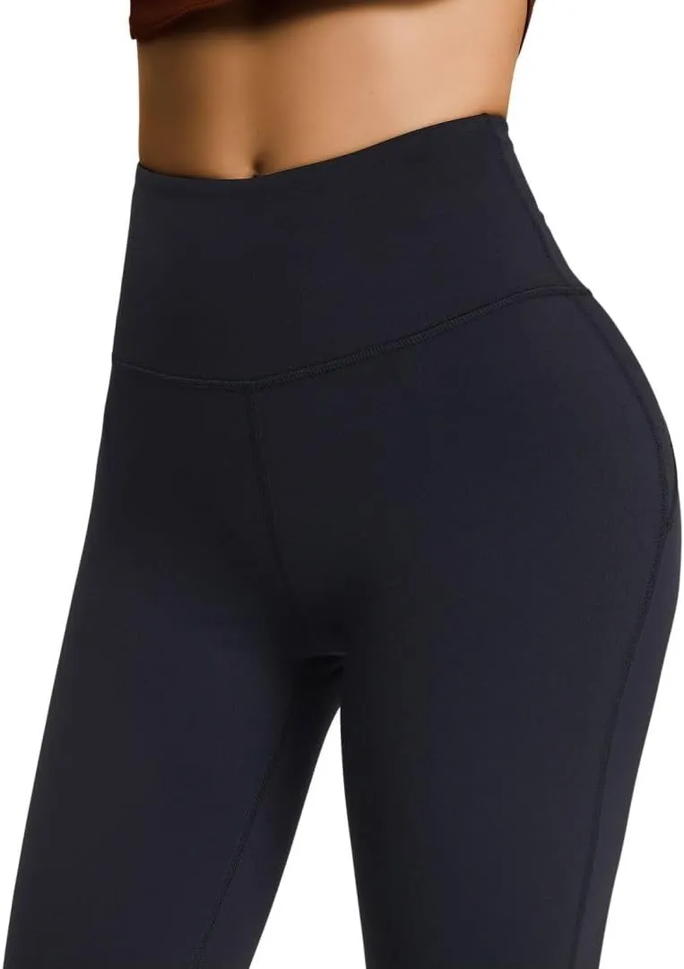 20"/ 25"/ 30" High Waisted Yoga Leggings No Front Seam Compression Workout Leggings/Flared Pants/Warm Leggings