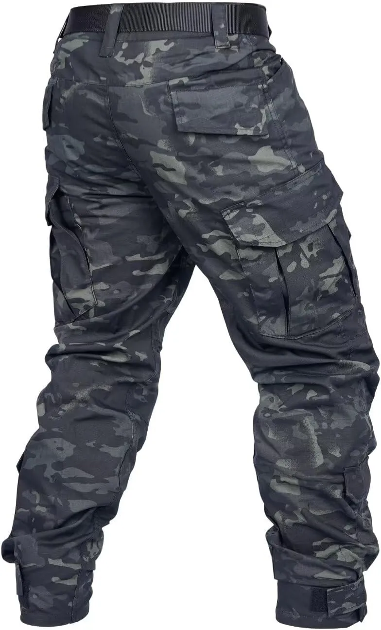 AKARMY Men's Hiking Pants, Camo Cargo Pants, Lightweight Work Pants Outdoor Travel Casual Pants with Multi-Pocket