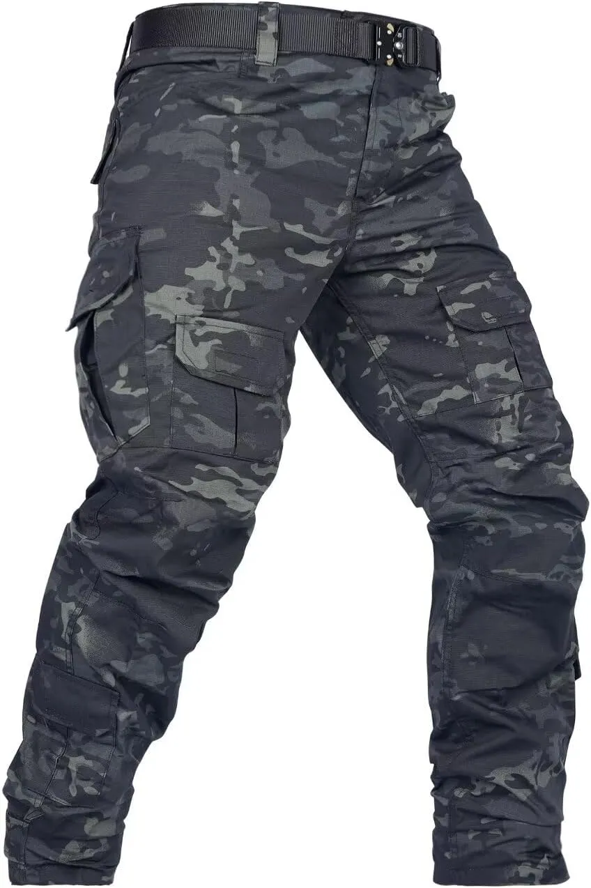 AKARMY Men's Hiking Pants, Camo Cargo Pants, Lightweight Work Pants Outdoor Travel Casual Pants with Multi-Pocket