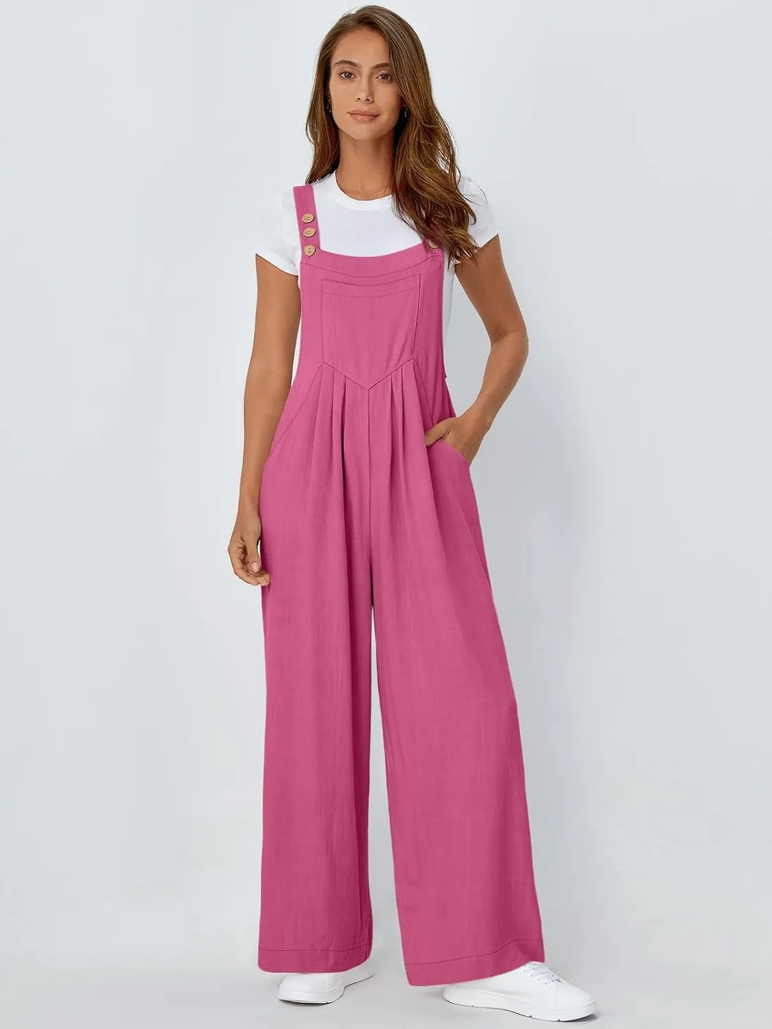 AUTOMET Womens Beach Vacation Outfits Jumpsuits Overalls Wide Leg Casual Summer Spring Outfits Rompers Trendy Jumpers