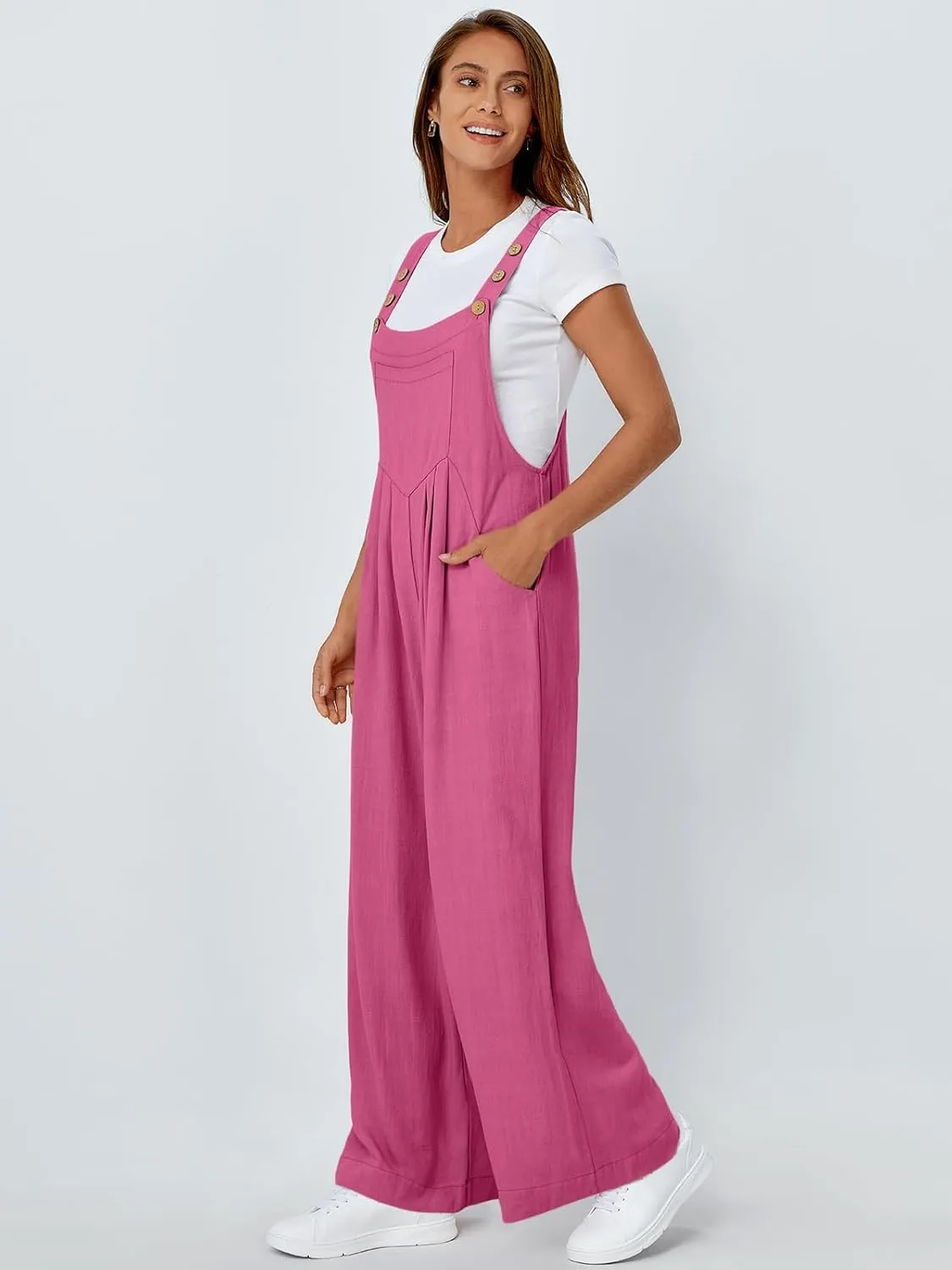 AUTOMET Womens Beach Vacation Outfits Jumpsuits Overalls Wide Leg Casual Summer Spring Outfits Rompers Trendy Jumpers