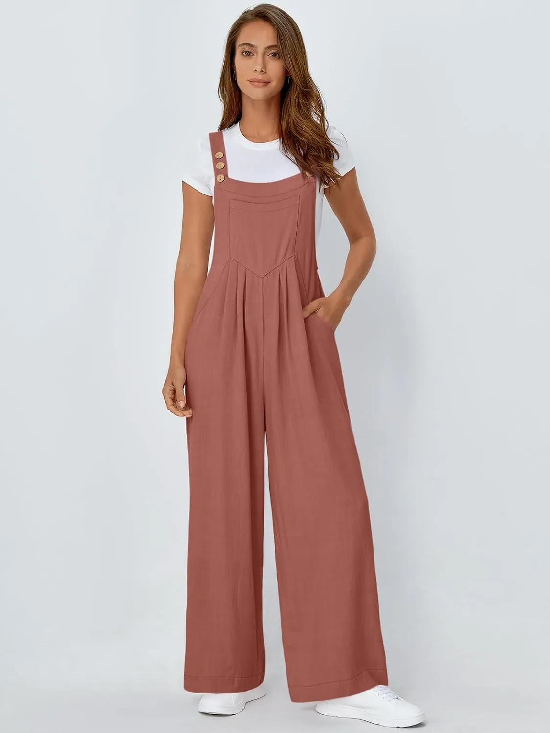 AUTOMET Womens Beach Vacation Outfits Jumpsuits Overalls Wide Leg Casual Summer Spring Outfits Rompers Trendy Jumpers