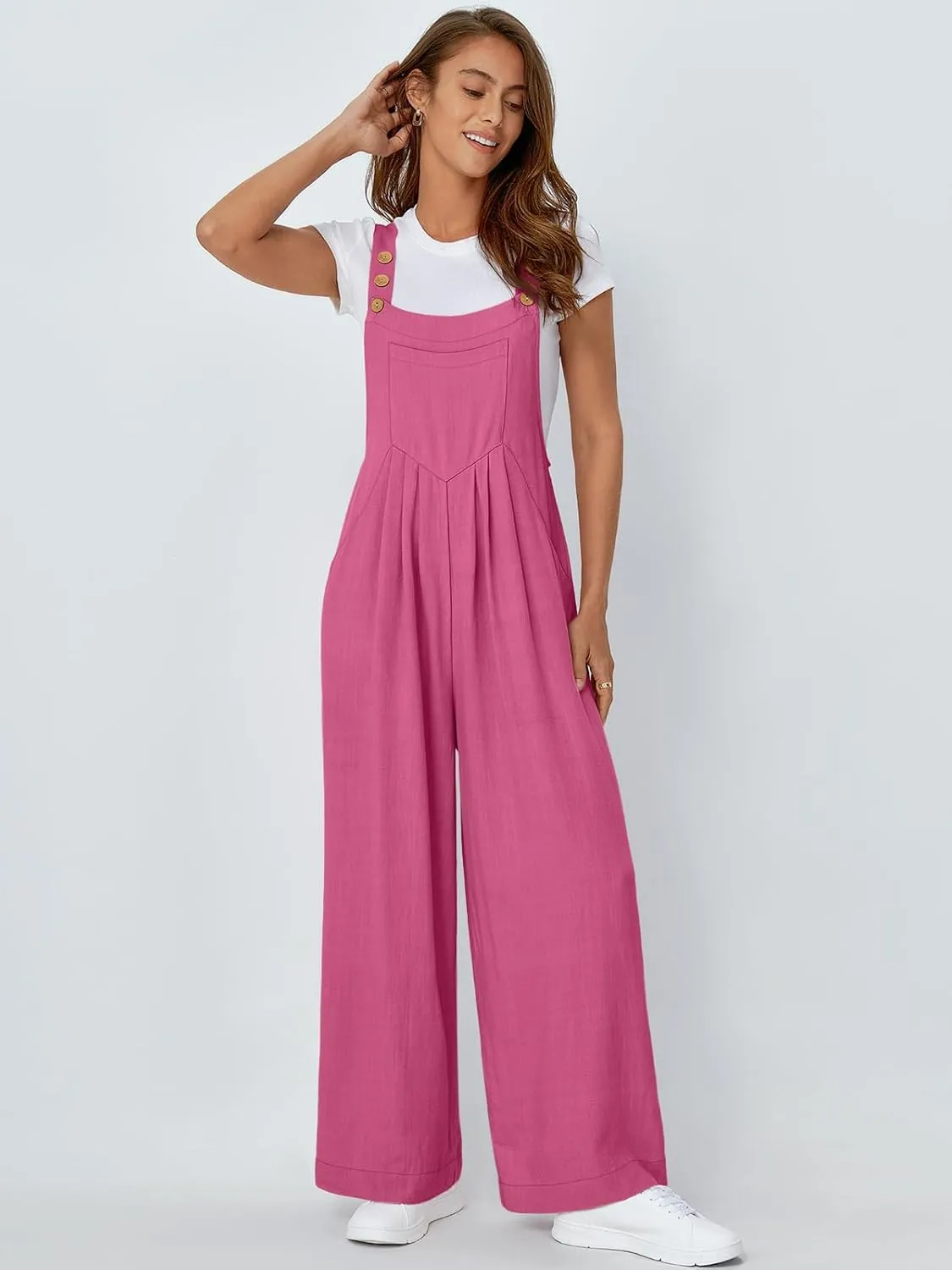 AUTOMET Womens Beach Vacation Outfits Jumpsuits Overalls Wide Leg Casual Summer Spring Outfits Rompers Trendy Jumpers
