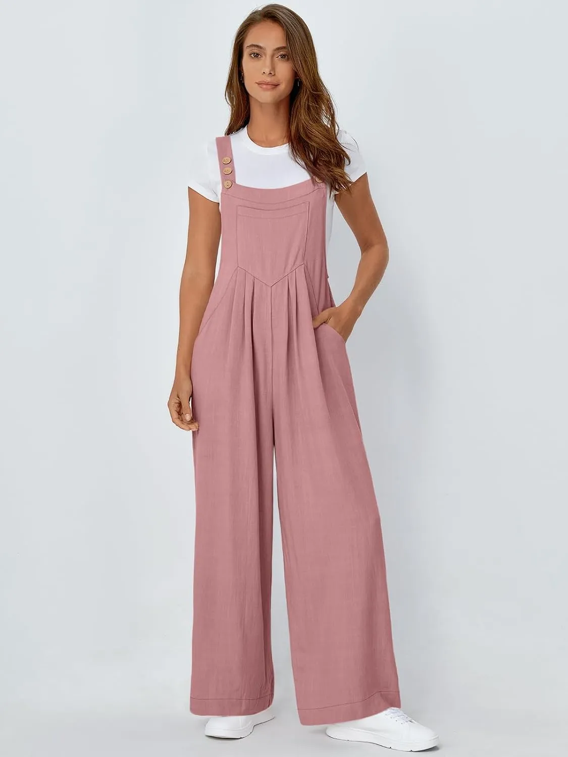 AUTOMET Womens Beach Vacation Outfits Jumpsuits Overalls Wide Leg Casual Summer Spring Outfits Rompers Trendy Jumpers