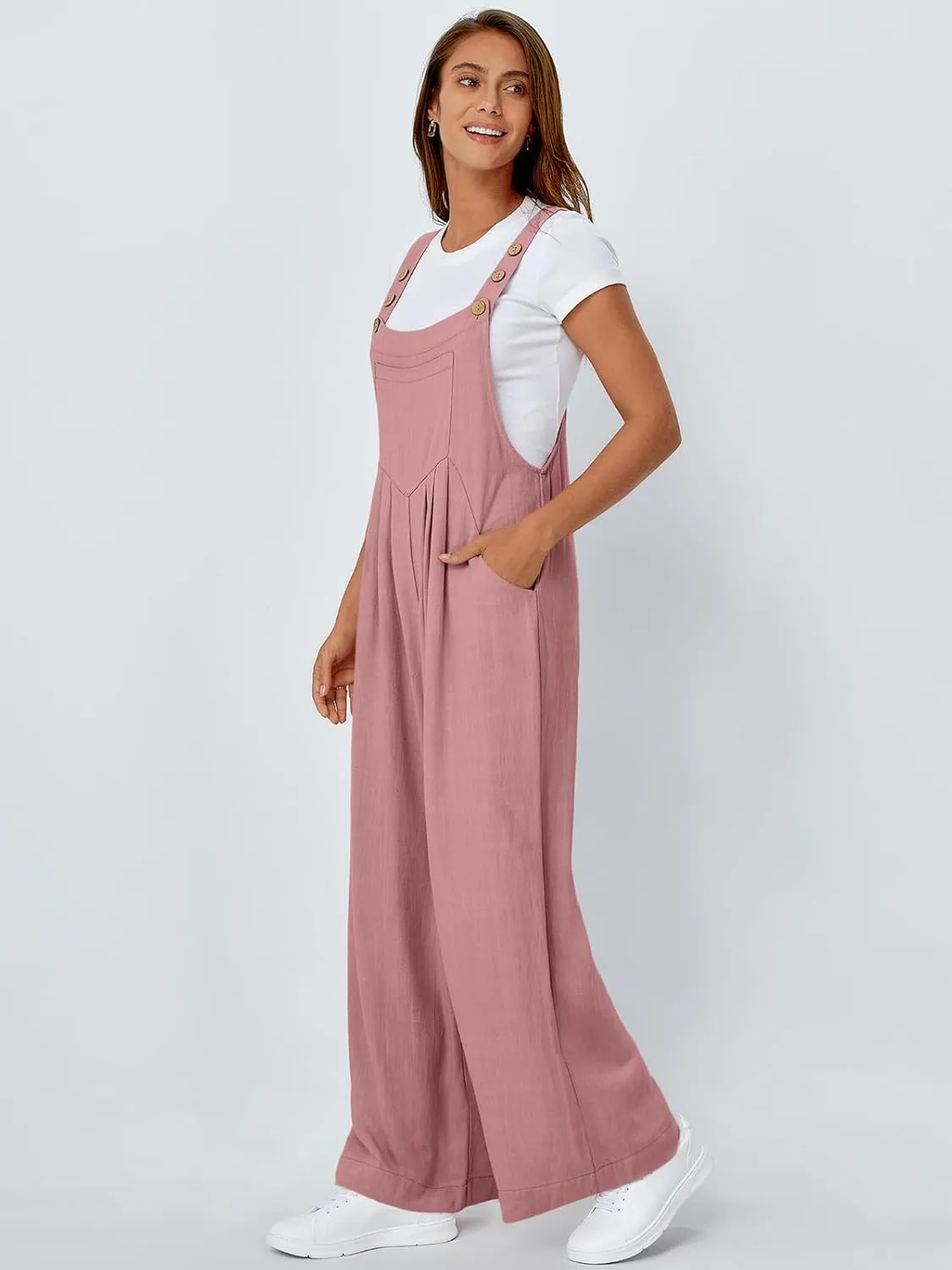 AUTOMET Womens Beach Vacation Outfits Jumpsuits Overalls Wide Leg Casual Summer Spring Outfits Rompers Trendy Jumpers