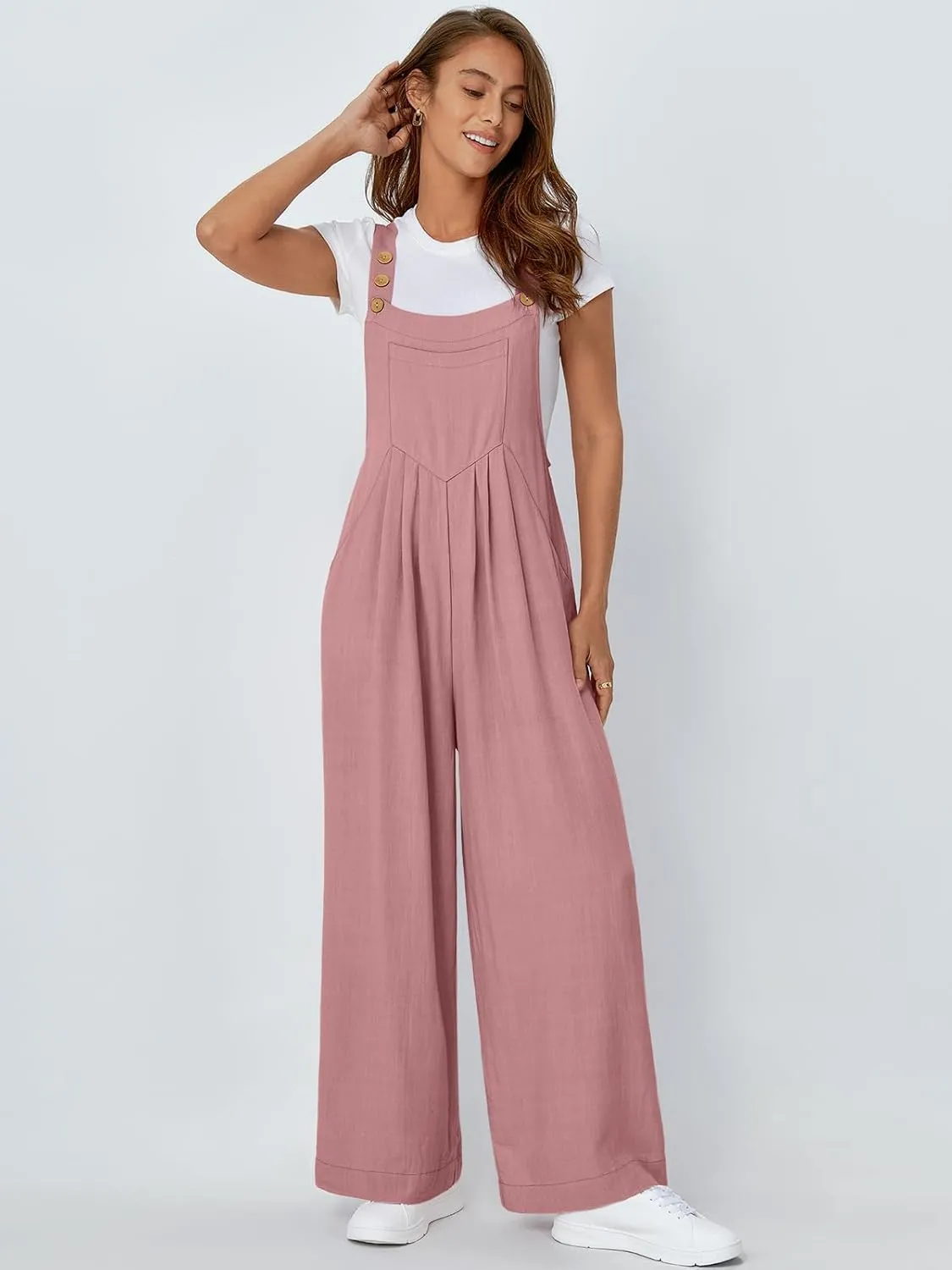 AUTOMET Womens Beach Vacation Outfits Jumpsuits Overalls Wide Leg Casual Summer Spring Outfits Rompers Trendy Jumpers