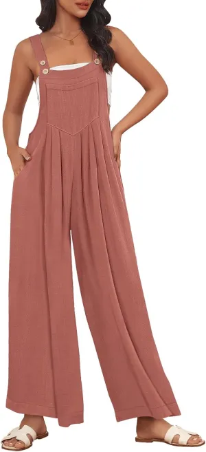 AUTOMET Womens Beach Vacation Outfits Jumpsuits Overalls Wide Leg Casual Summer Spring Outfits Rompers Trendy Jumpers