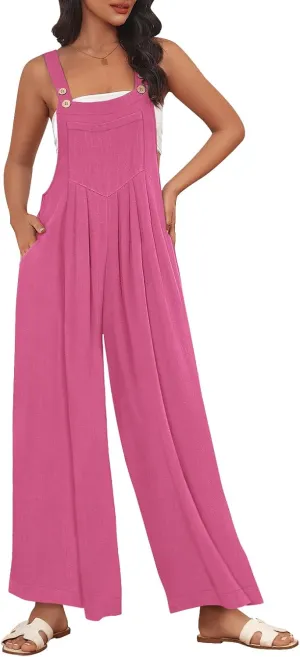 AUTOMET Womens Beach Vacation Outfits Jumpsuits Overalls Wide Leg Casual Summer Spring Outfits Rompers Trendy Jumpers