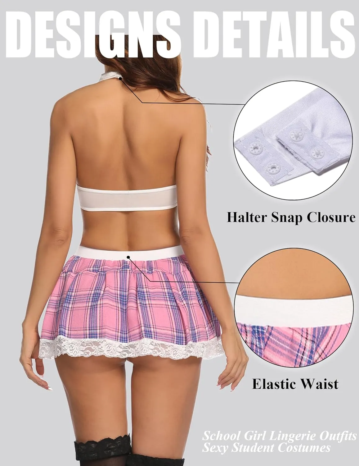 Avidlove Women School Girl Lingerie Costume Lingerie Set Sexy Student Costumes