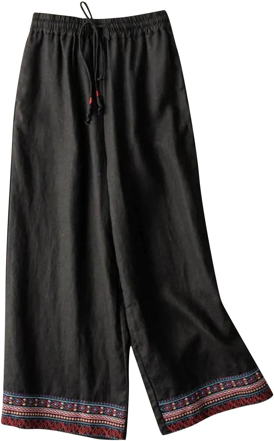 Baggy Wide Leg Pants for Women Lightweight Linen Pants Comfortable Summer Pants Drawstring High Waisted Pants 2025