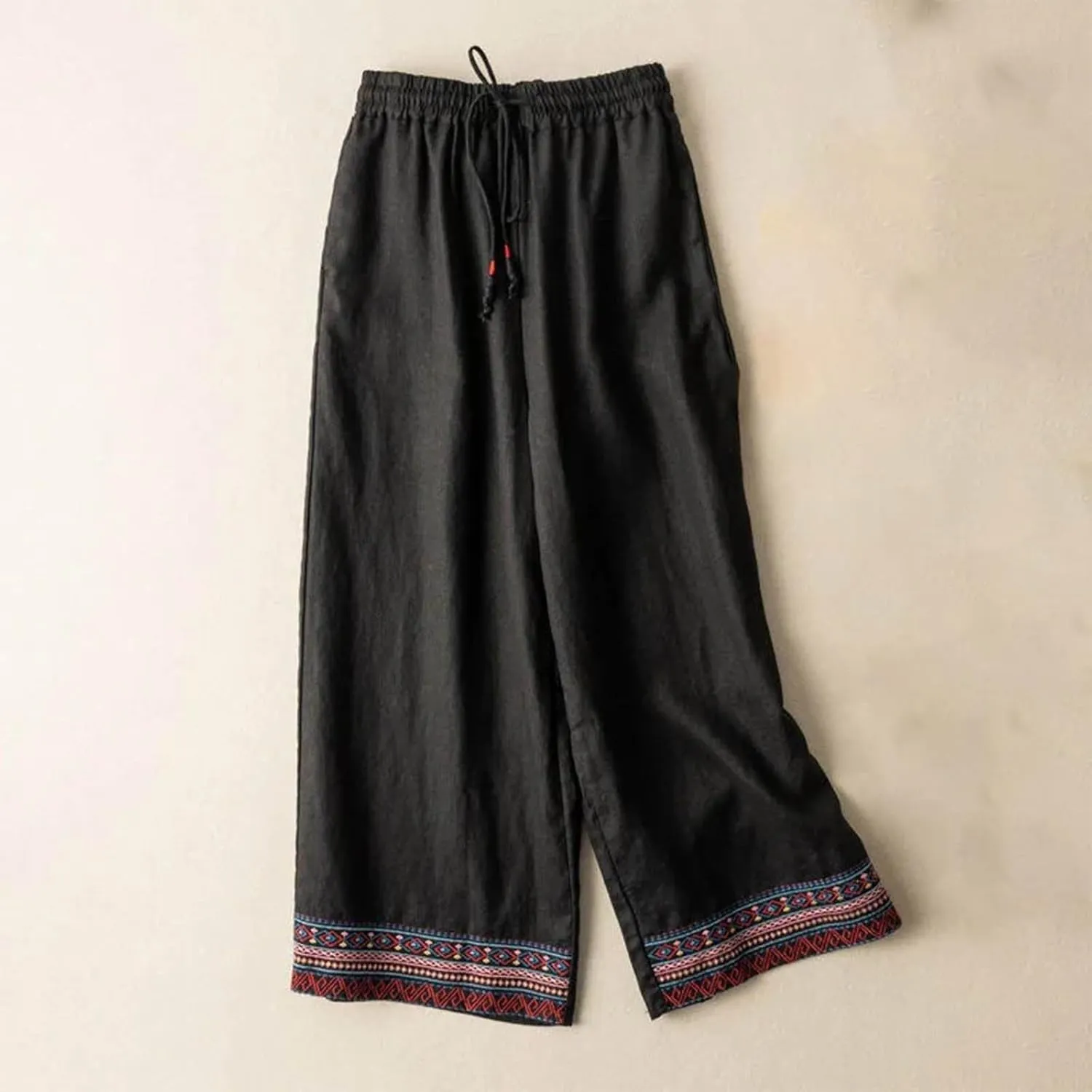 Baggy Wide Leg Pants for Women Lightweight Linen Pants Comfortable Summer Pants Drawstring High Waisted Pants 2025