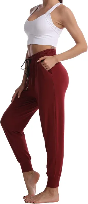 Baihetu Yoga Comfy Lounge Pants for Women Joggers Loose Sweatpants Casual Pants with Pockets