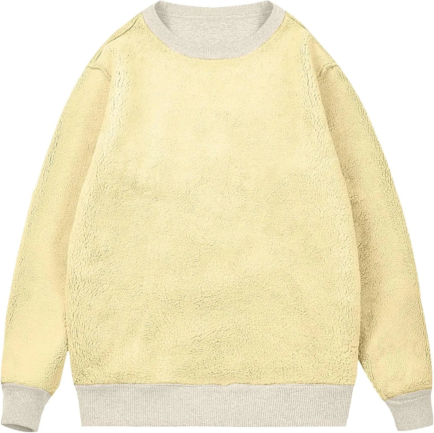 Binmer Men's Crewneck Sweatshirt Winter Warm Sherpa Lined Pullover Tops Plus Size Fleece Thermal Sweater for Cold Weather