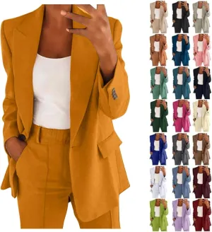 Blazer Sets Women 2 Piece Outfits Pants Suits Dressy Business Casual Outfits Blazer Pantsuit Set Work Office Jacket