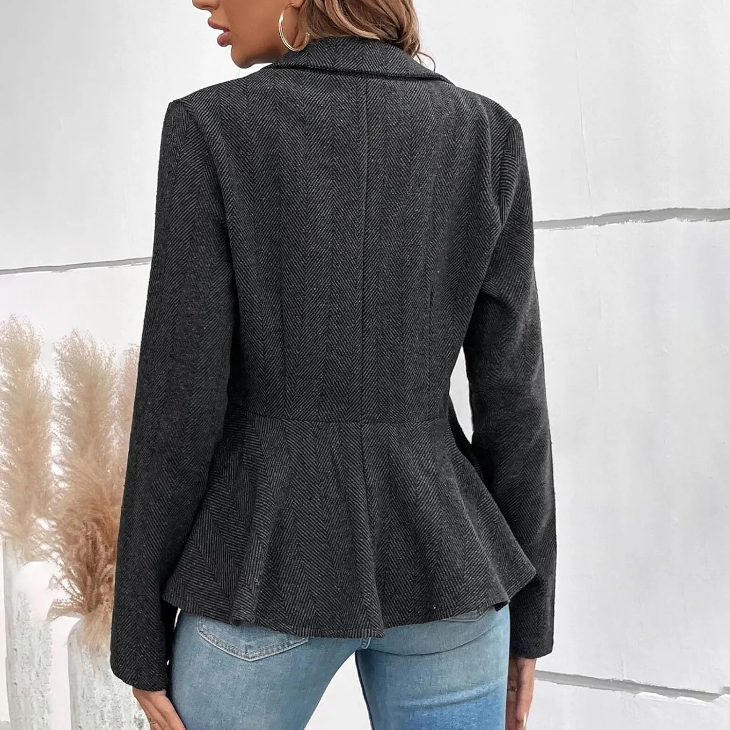 Blazers for Women Business Casual Business Ladies Jacket Buttonn Prtite Trendy Blazer Loose With Pockets Jacket