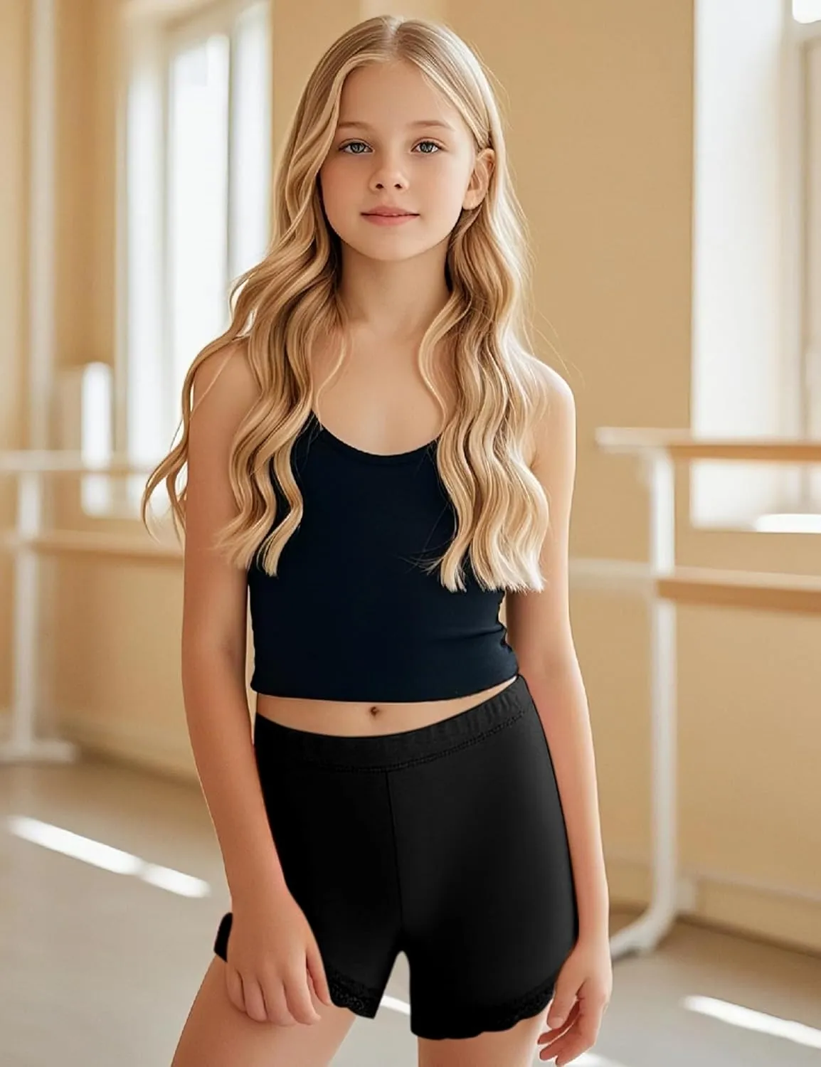 BOOPH Lace Bike Short Girls Dance Undershorts Underwear for Play or Underdress