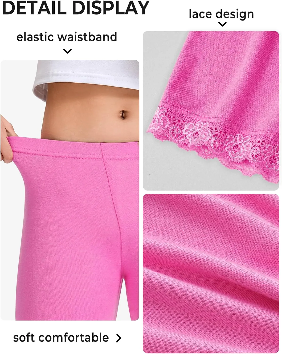 BOOPH Lace Bike Short Girls Dance Undershorts Underwear for Play or Underdress