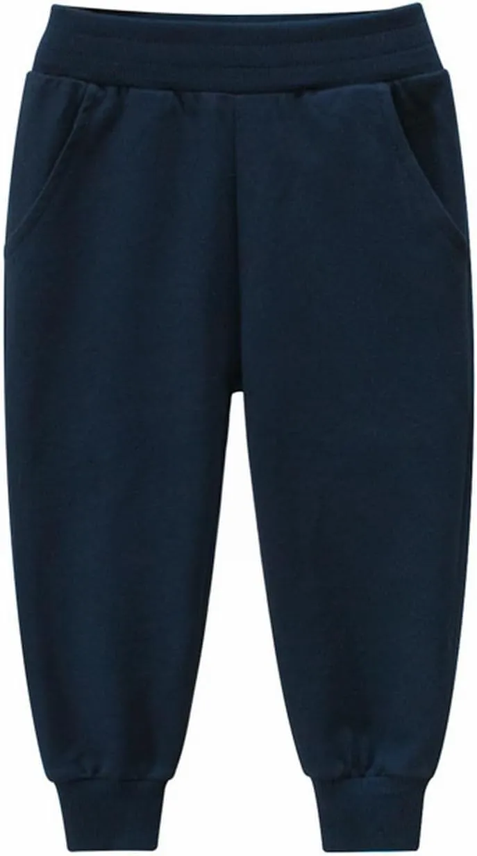 Boys Girls Joggers Basic Solid Color Trousers Kids Casual Fashion Pull on Sweatpants with Pockets Activewear