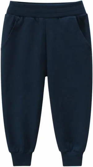 Boys Girls Joggers Basic Solid Color Trousers Kids Casual Fashion Pull on Sweatpants with Pockets Activewear