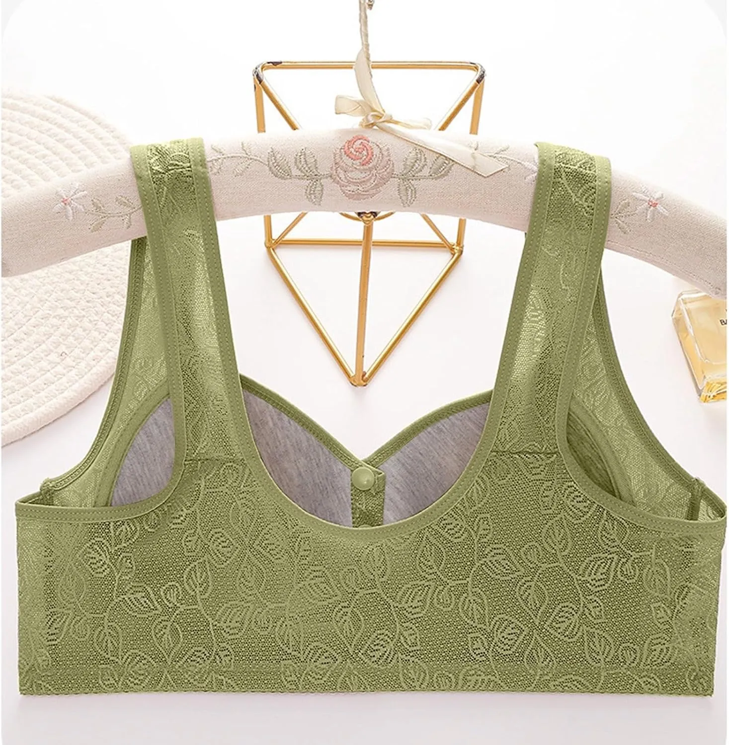 Bra for Women Pack Women Casual Button Down Breathable Top Bra Underwear Without Steel Ring Gathering Running