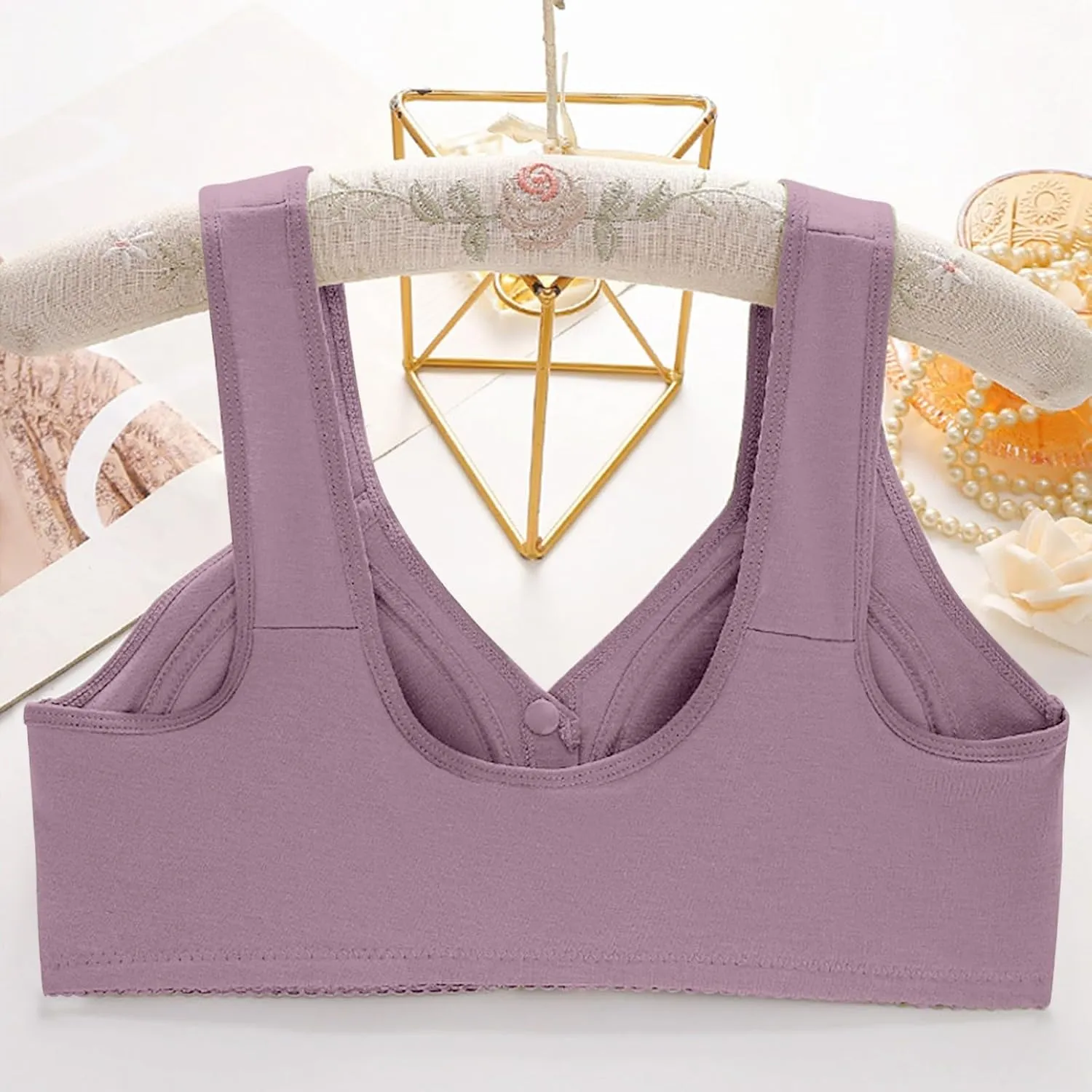 Bras for Women, Charm Front Closure Bras for Women, Comfortable No Underwire Bra Breathable Bra for Women