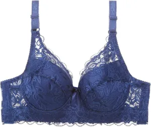 Breathable Lace Bras for Women, Full Coverage No Underwire Everyday Bralettes Comfortable Stretchable Straps Bra