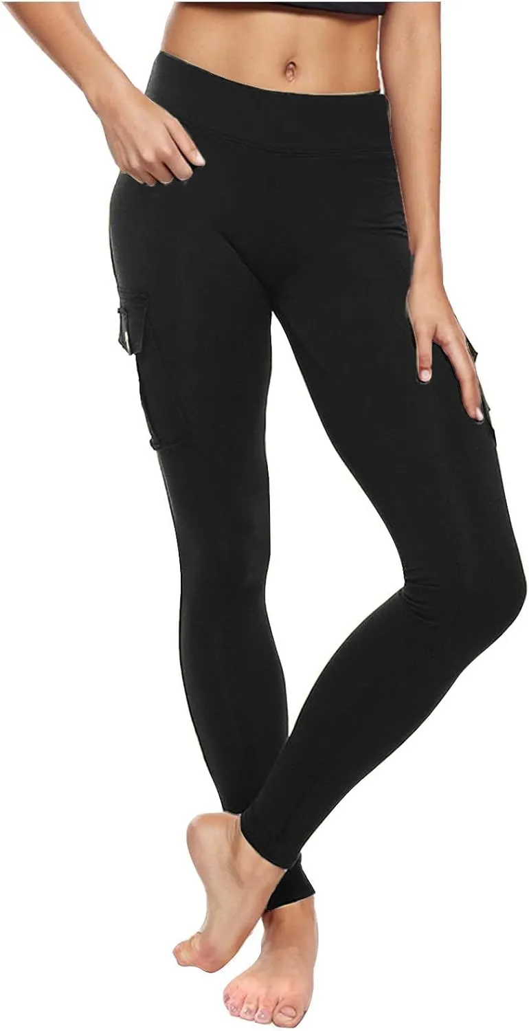Butt Lifting Leggings with Pockets Workout Cargo Leggings High Waist Yoga Pants Workout Running Tights Leggings