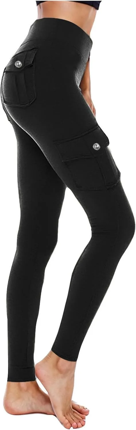 Butt Lifting Leggings with Pockets Workout Cargo Leggings High Waist Yoga Pants Workout Running Tights Leggings