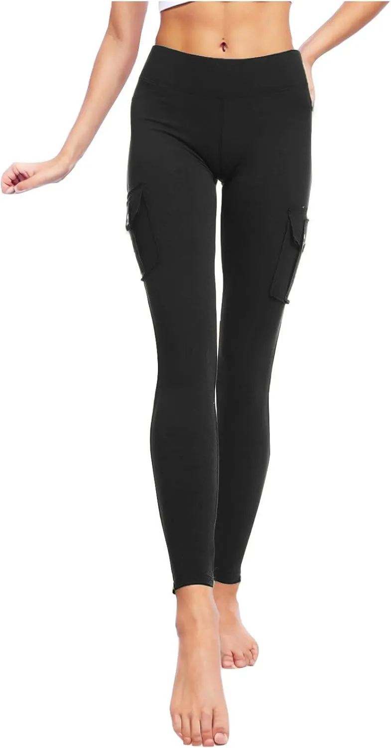 Butt Lifting Leggings with Pockets Workout Cargo Leggings High Waist Yoga Pants Workout Running Tights Leggings