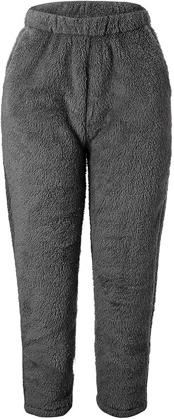 BZGTZT Fleece Pajama Pants For Women Winter Cozy Lounge Pants Warm Soft Sherpa Lined Fleece Pj Bottoms Sleepwear Loungewear