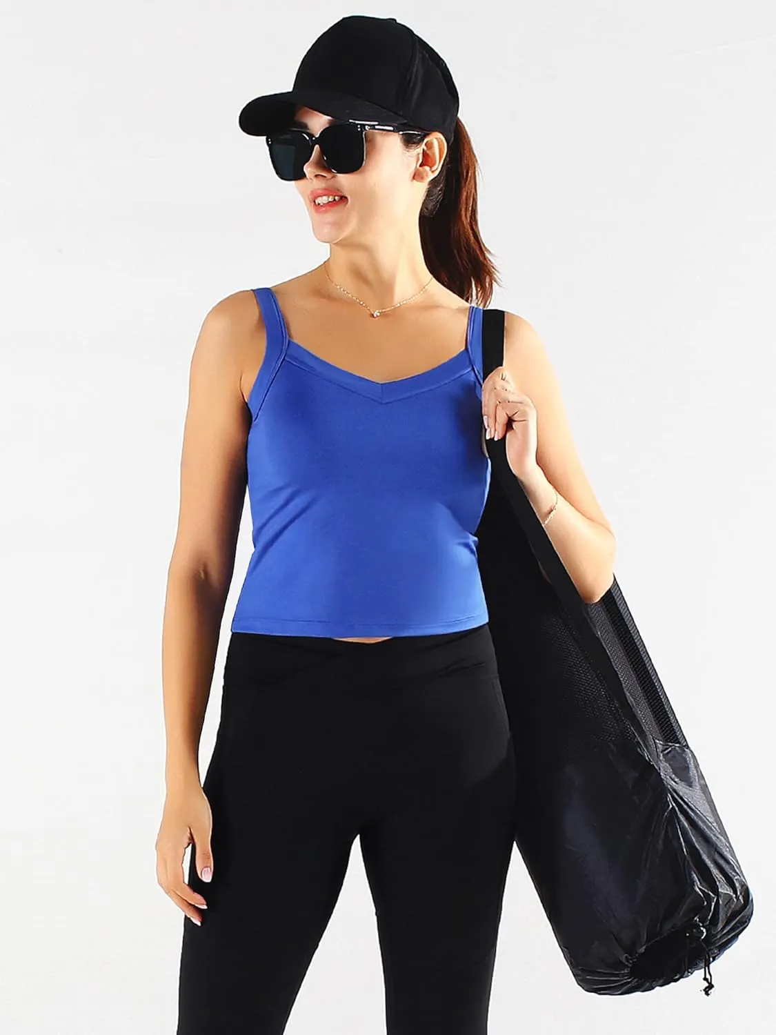 CADMUS Women's Compression Tank Tops Built-in Sport Bra 3 Pack