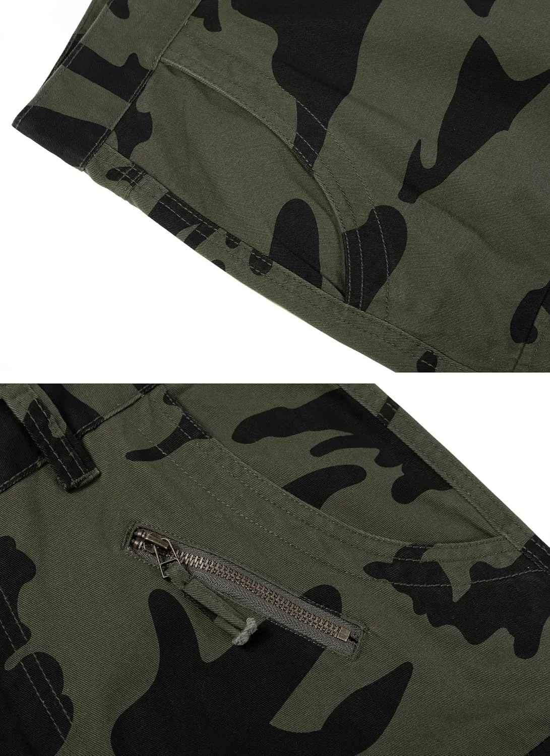 Cargo Pants for Men, Camo Pants Relaxed Fit Utility Hiking Pants, Ripstop Work Pants with 8 Pockets