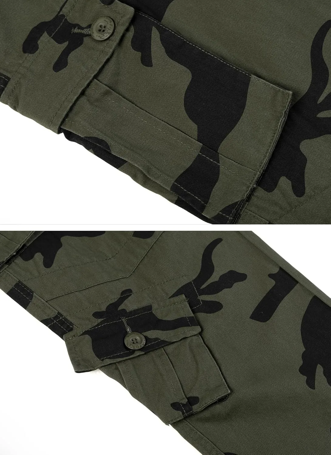 Cargo Pants for Men, Camo Pants Relaxed Fit Utility Hiking Pants, Ripstop Work Pants with 8 Pockets