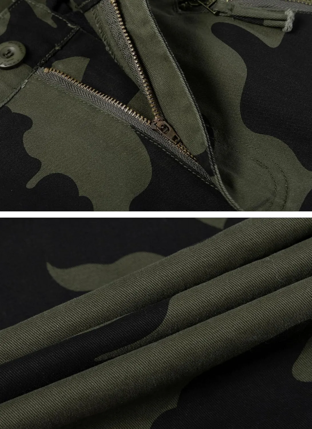 Cargo Pants for Men, Camo Pants Relaxed Fit Utility Hiking Pants, Ripstop Work Pants with 8 Pockets