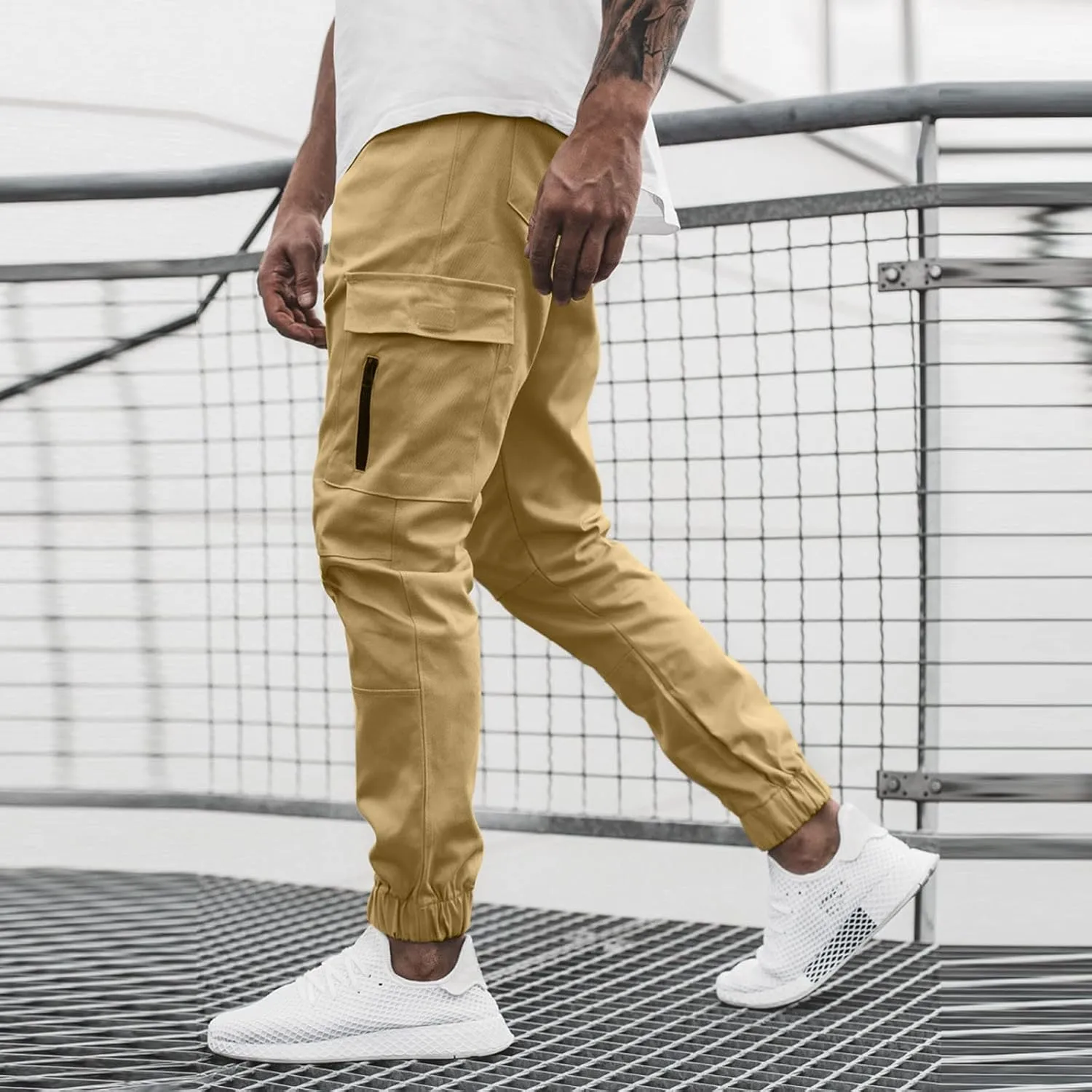 Cargo Pants for Men Relaxed Fit Jogger Sweatpants with Pockets Mens Heavyweight Fleece Cargo Sweatpants Fashion Sport