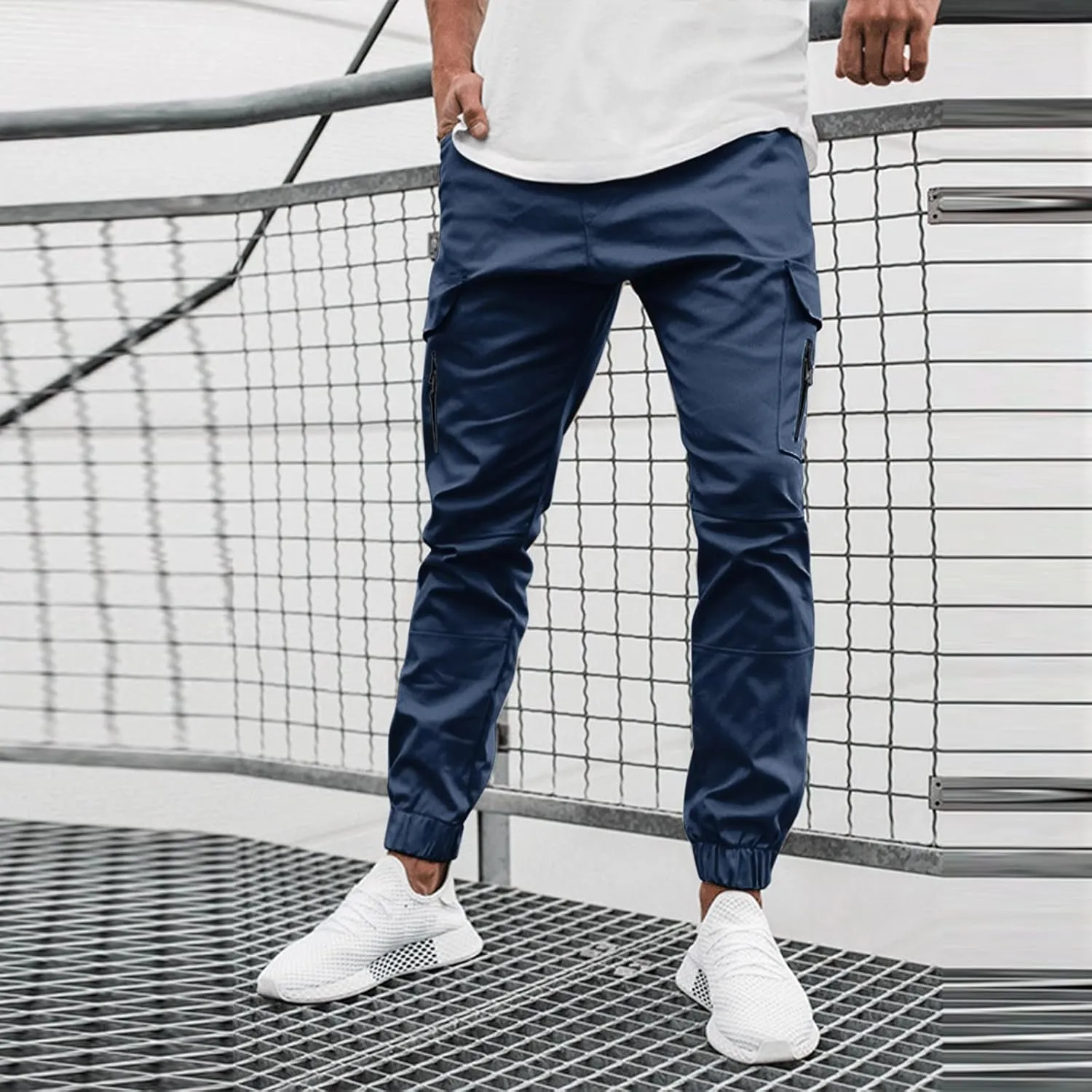 Cargo Pants for Men Relaxed Fit Jogger Sweatpants with Pockets Mens Heavyweight Fleece Cargo Sweatpants Fashion Sport