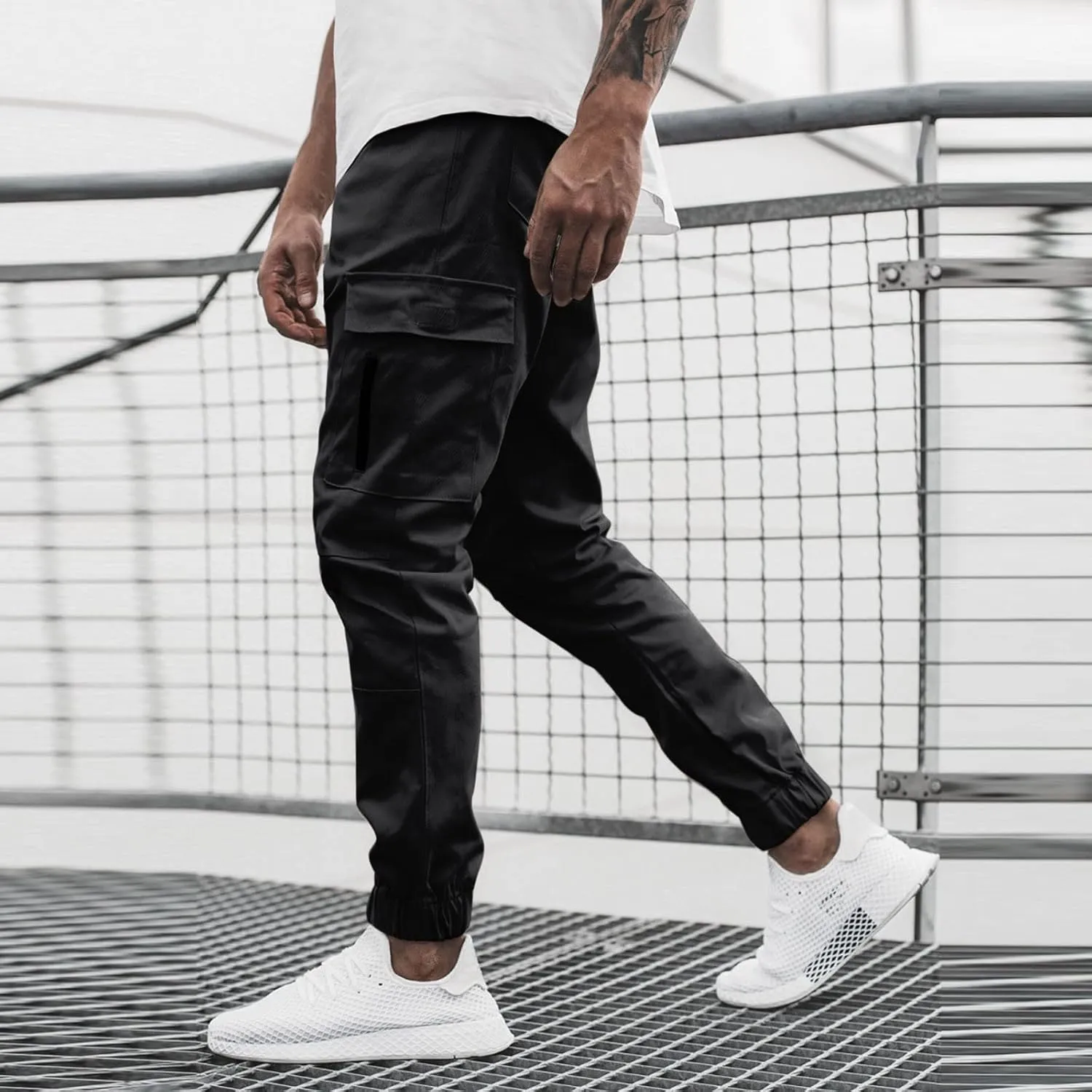 Cargo Pants for Men Relaxed Fit Jogger Sweatpants with Pockets Mens Heavyweight Fleece Cargo Sweatpants Fashion Sport