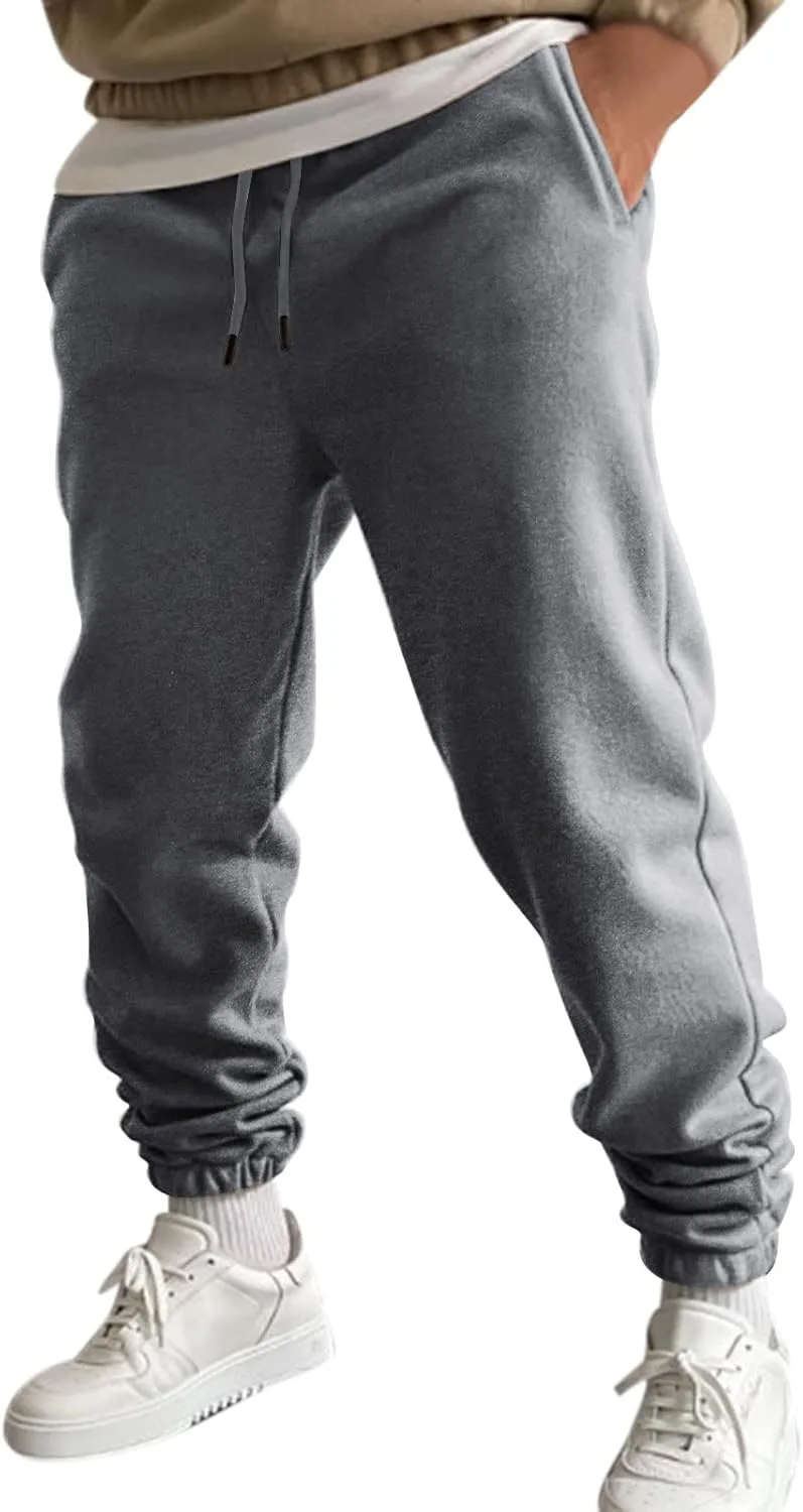 Cargo Pants for Men Relaxed Fit Pant Mens Fleece Active Athletic Workout Jogger Sweatpants for Men with Zipper Pocket