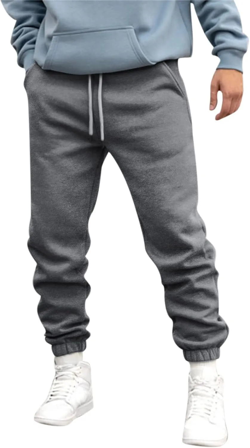 Cargo Pants for Men Relaxed Fit Pant Mens Fleece Active Athletic Workout Jogger Sweatpants for Men with Zipper Pocket