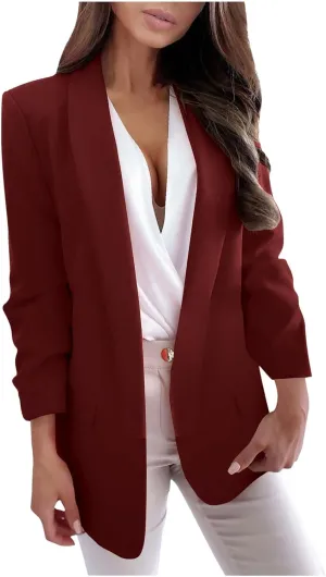 Casual Blazers for Women Long Sleeve Work Office Jacket Blazer Loose Lightweigth Summer Open Front Suit Jackets Outfit