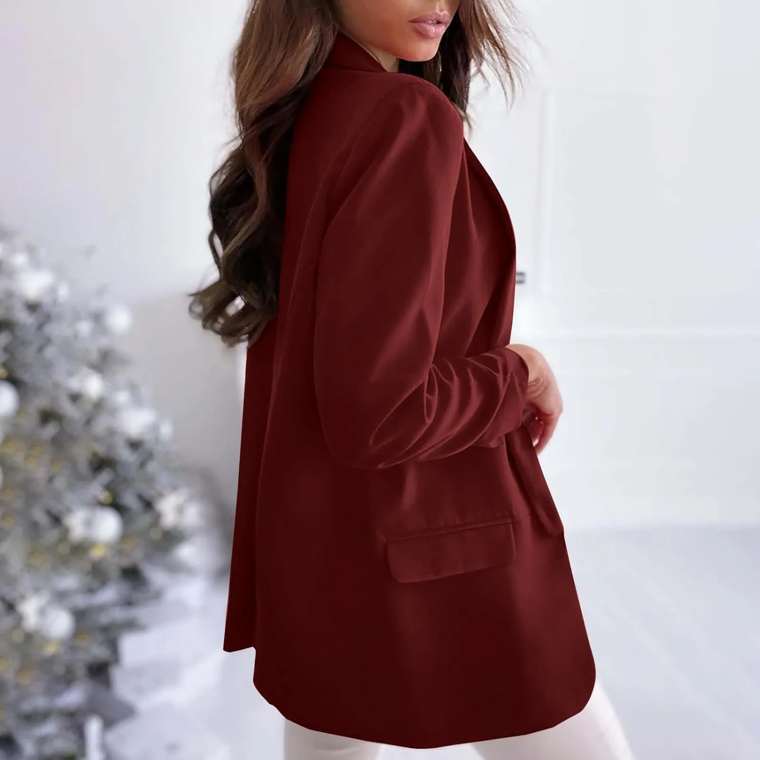 Casual Blazers for Women Long Sleeve Work Office Jacket Blazer Loose Lightweigth Summer Open Front Suit Jackets Outfit