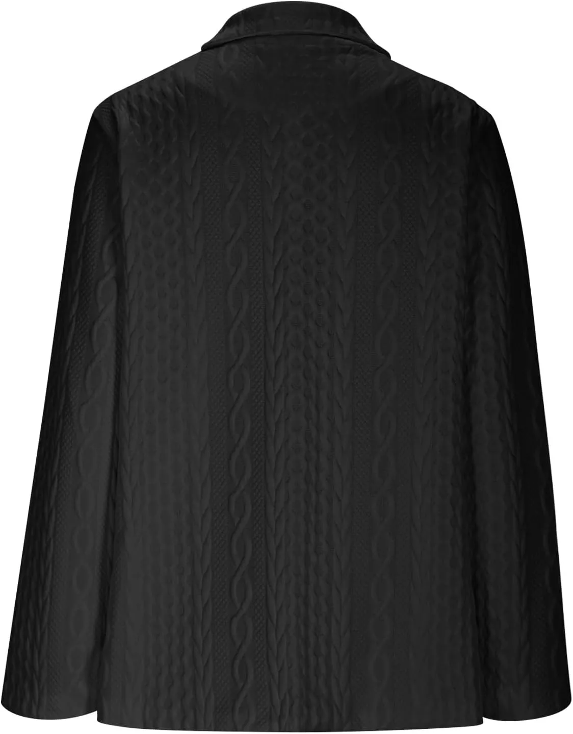 Casual Jackets for Women Knitted Jacquard Textured Long Sleeve Lapel Neck One Button Trendy Spring Summer Outfits