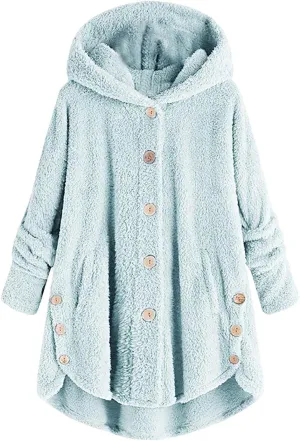 Ceboyel Womens Fuzzy Fleece Jackets Sherpa Winter Coats Cardigan Button Down Teddy Coat Hoodie Trendy Warm Loungewear 2023