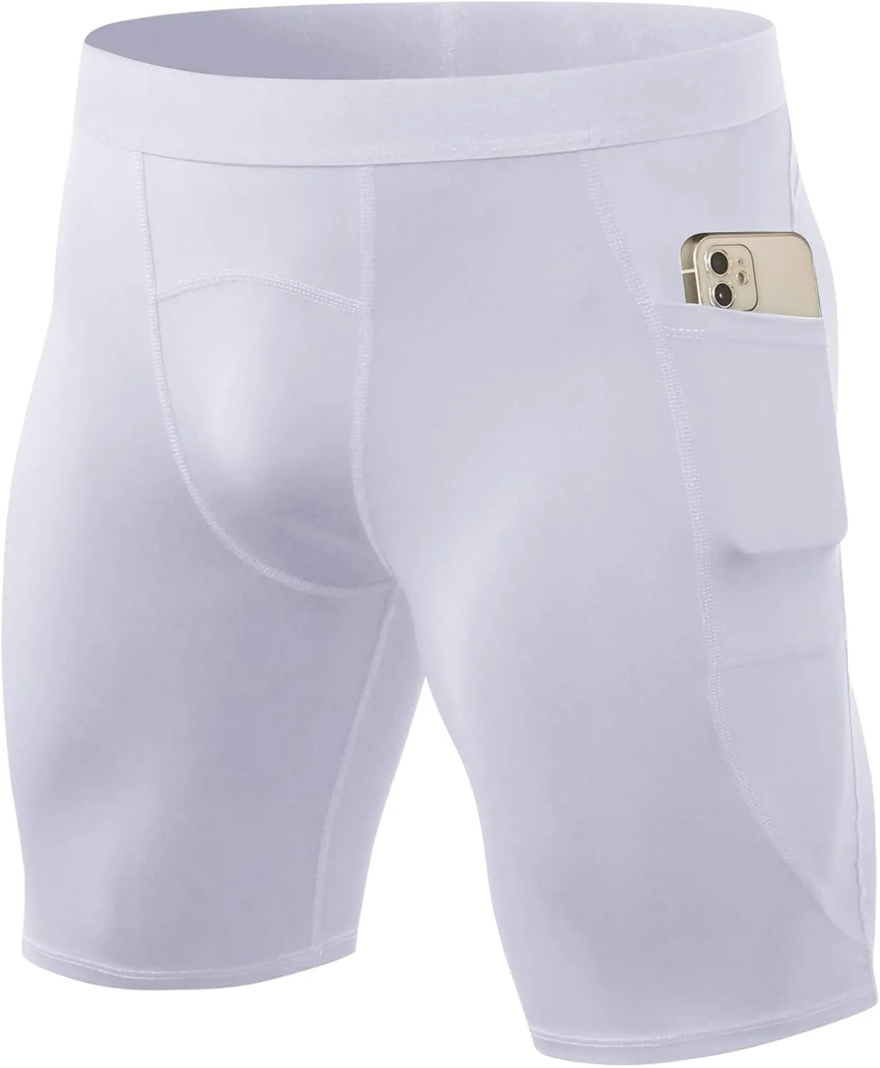 Compression Shorts for Men Pocket Compression Spandex Underwear Shorts Running Workout Athletic
