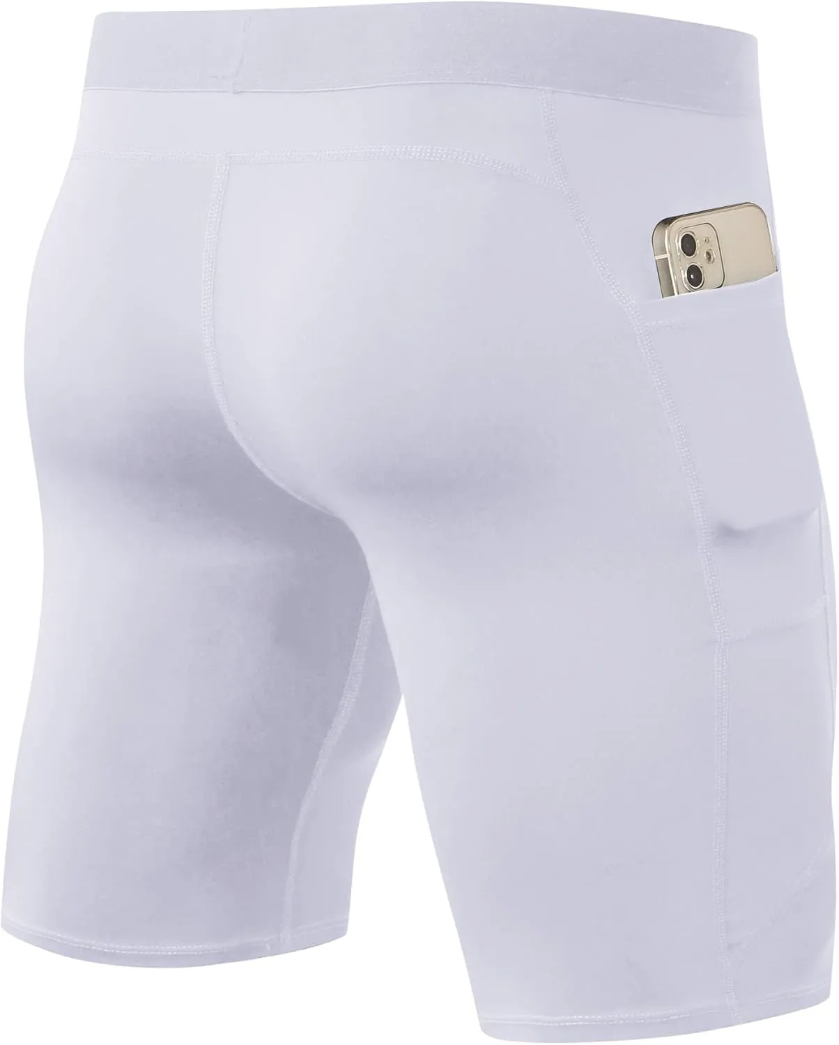 Compression Shorts for Men Pocket Compression Spandex Underwear Shorts Running Workout Athletic