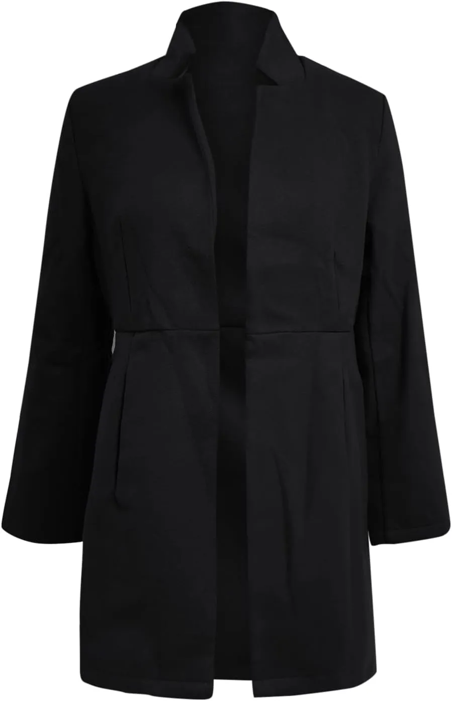 cooki Wool Blend Blazer Jackets for Women Single Breasted Blazer Women Winter Fleece Lined Soft Long Jackets Woolen Jackets