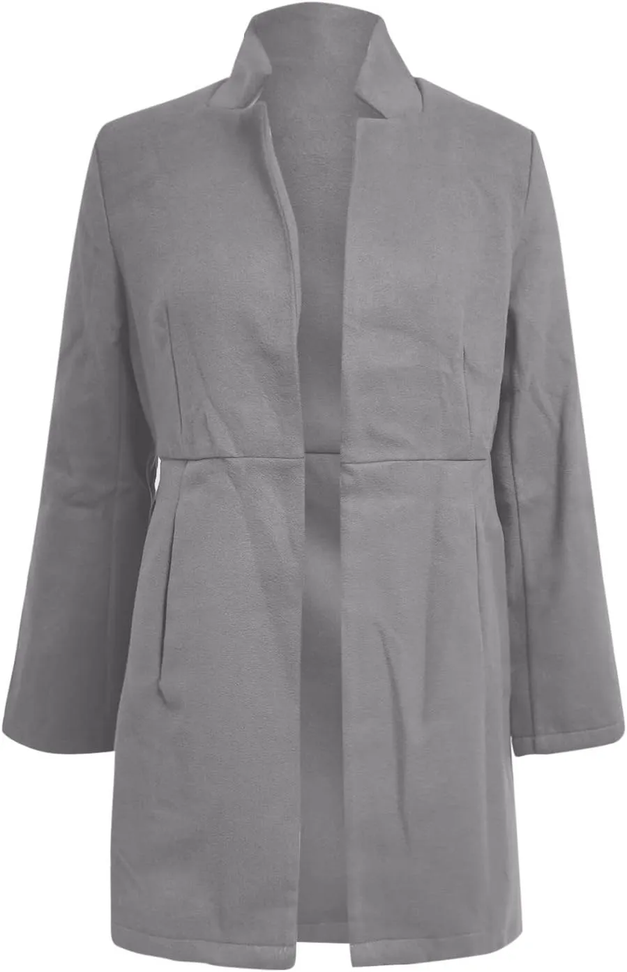 cooki Wool Blend Blazer Jackets for Women Single Breasted Blazer Women Winter Fleece Lined Soft Long Jackets Woolen Jackets