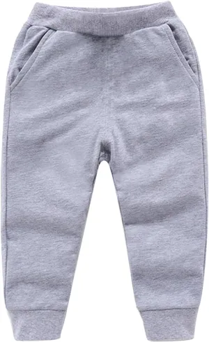 Cotton Athletic Pants Kids Elastic Waistband Joggers Pockets Stretchy Sweatpants Girls Girls Casual Gym Activewear